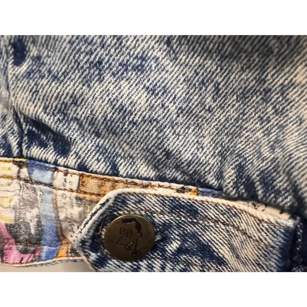 Vintage 1989 Youth Pee Wee Herman Official Brand Denim Jacket w/Back Design